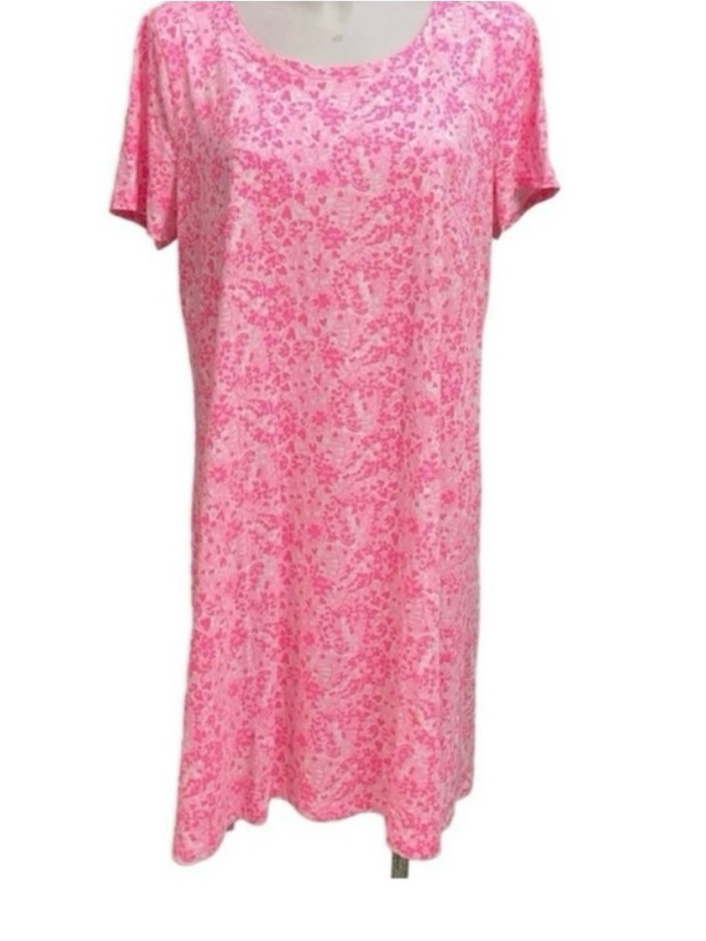 Lilly Pulitzer T Shirt Dress Cody Splash Of Pink L Pima Cotton